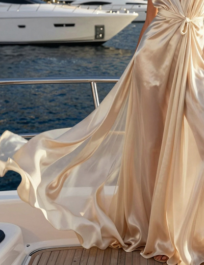 Champagne Satin Maxi